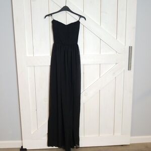 Lovely Day black bodysuit Maxi Dress strapless size Small